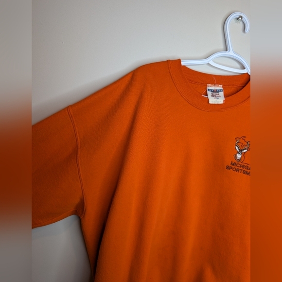Vintage Jerzees Super Sweats Orange Michigan Sportsman Crewneck Mens 2XG - Picture 8 of 12